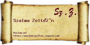 Szalma Zoltán névjegykártya